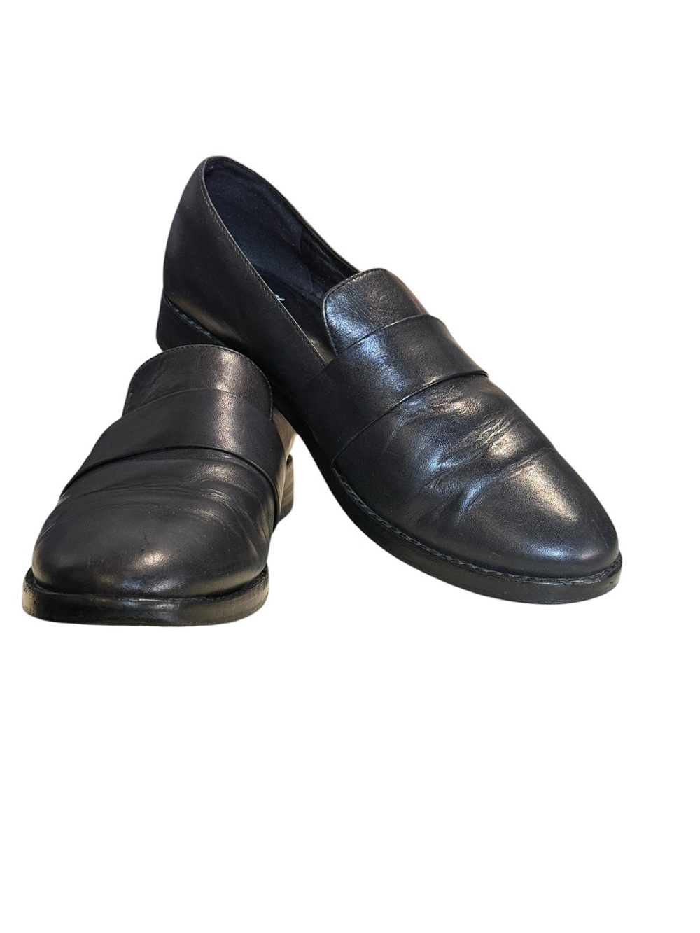 Eileen Fisher Black Leather Banded Loafers Women’s 6.5 - Picture 2 of 9